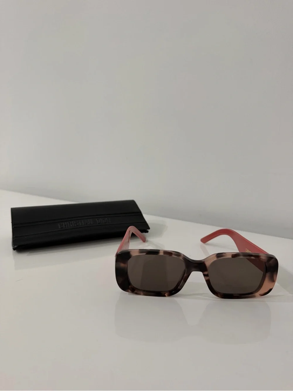 Dior Tortoiseshell Sunglasses with Pink Arms